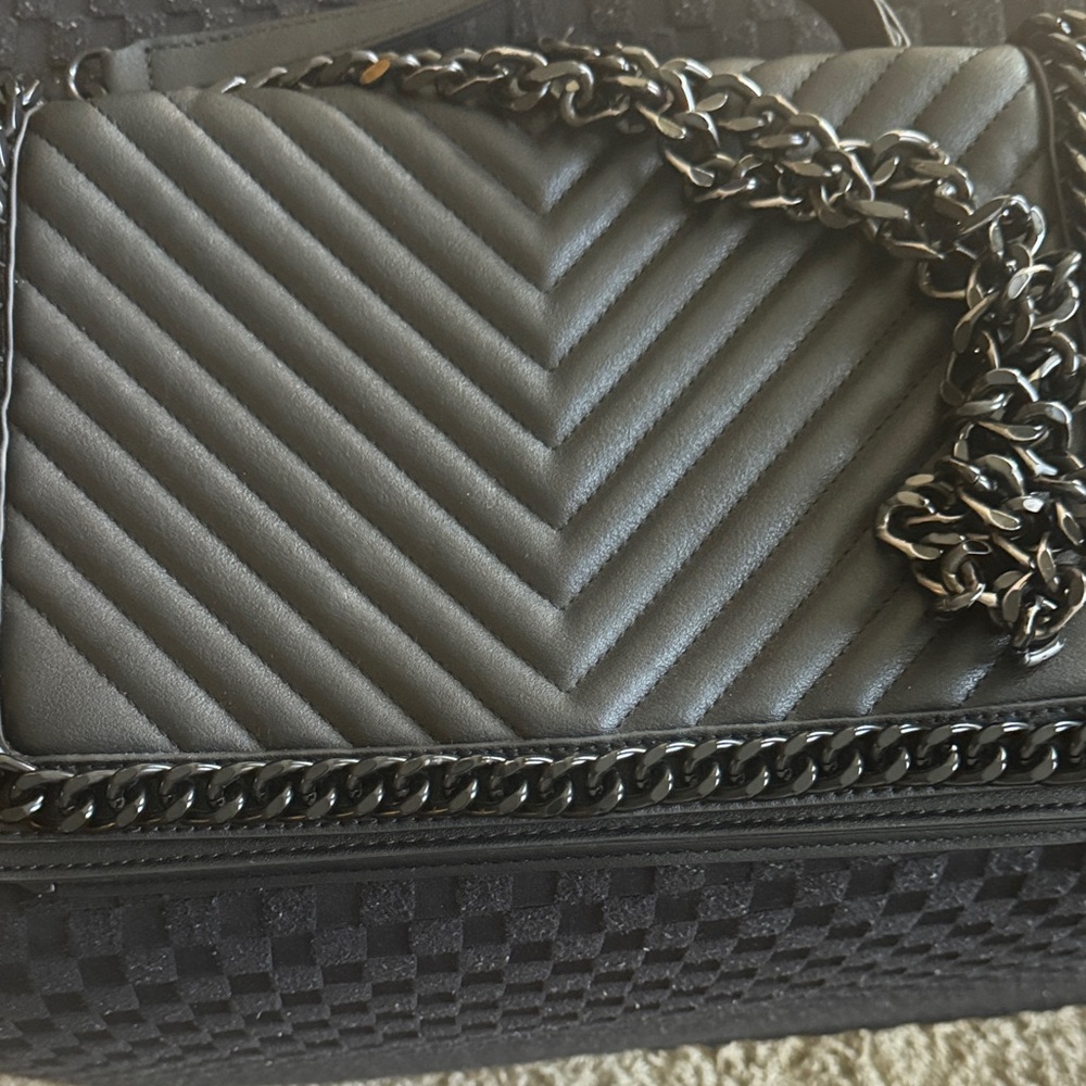 Aldo Black Chevron Crossbody Bag